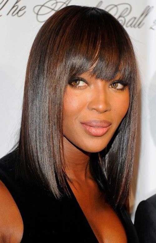 Best Long Bob with Bangs for Black Women