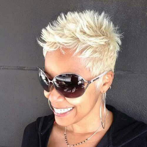 Short Blonde Spiky Hairstyles for Black Women