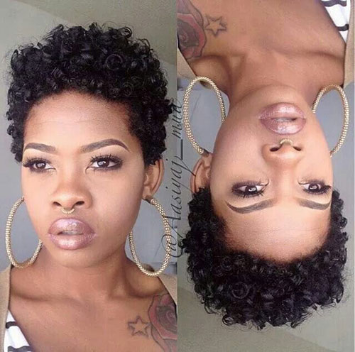 Short Naturally Curly Hair Styles for Black Women