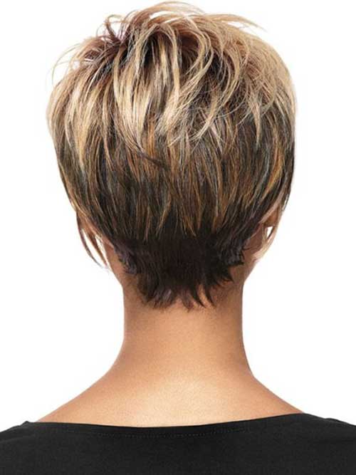 Color Idea Short Hairstyles Back View
