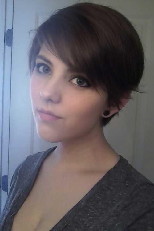 Pixie Cut with Long Bangs
