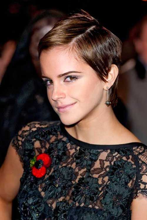 Emma Watson Pixie Cut Emma Watson Pixie Cuts with Side Parted