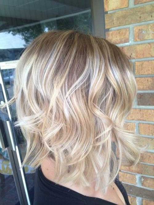 Wavy Short Blonde Ombre Hairstyle