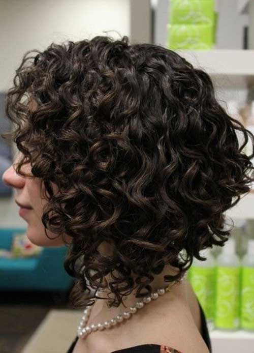 Striking Stacked Curly Bob Haircuts