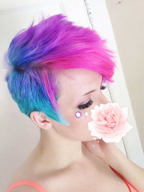 Pink and Blue Short Hair