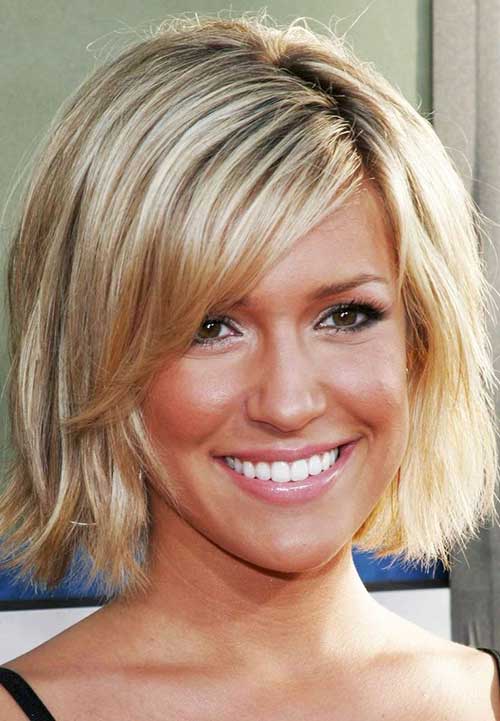Blonde Fine Straight Hair with Side Bangs for Women