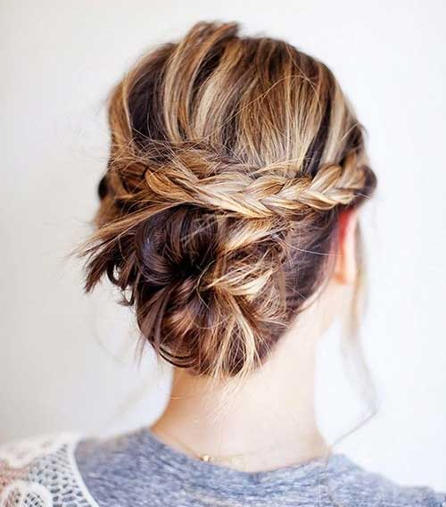Blonde-Brown Cool Updo for Short Hairstyles
