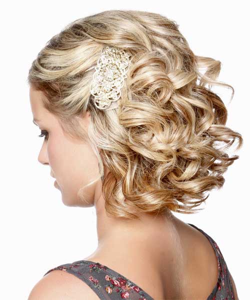 Curly Half Updo Hairstyle for Wedding