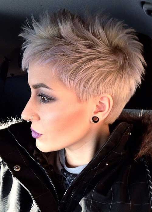 Short Pixie Haircut for Platinum Hairstyles 2015