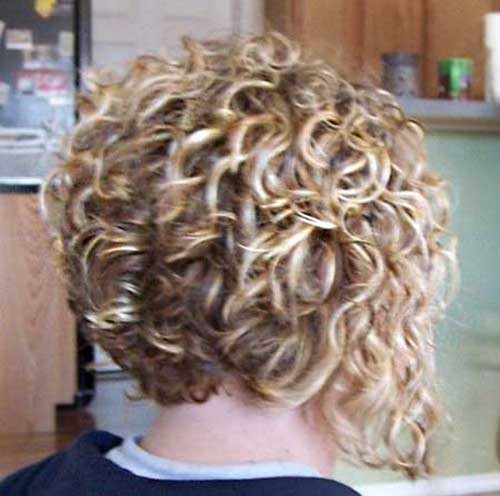 Cute Short Curly Inverted Bob Hairstyles