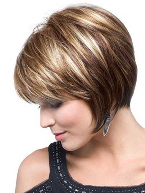 Layered Short Hair with Fine Straight Bangs