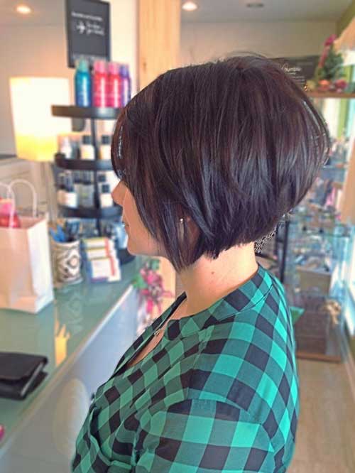 Inverted Cool Short Layered Bob Hairstyle