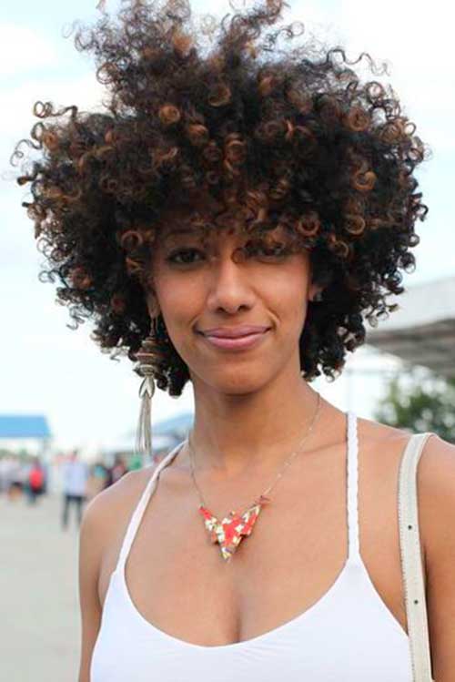 Stylish African-American Hairstyle Shaggy Short Curly