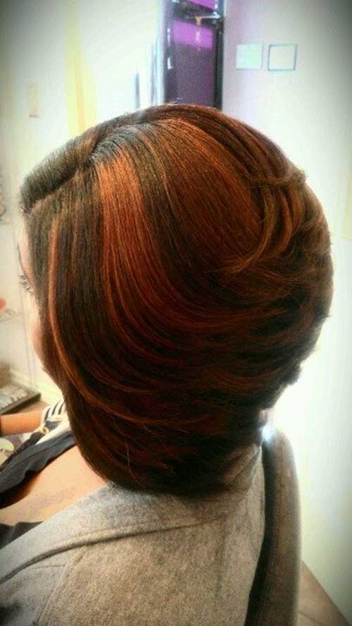 Thick Inverted Bob Hairstyle with Two Color