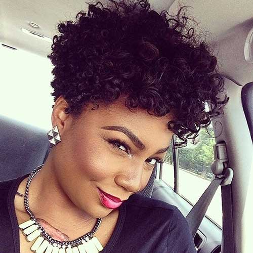 Lovely Curly Short Haircut for African American Women