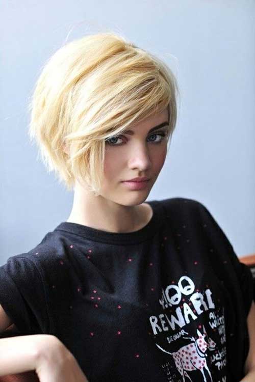 Side Swept Bangs Cute Hairstyles for Girls with Short Hair