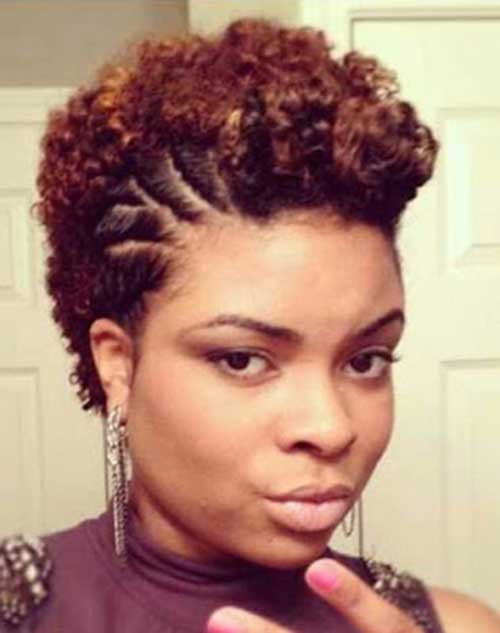 Cute Short Natural Frohawk Style for Women 2015