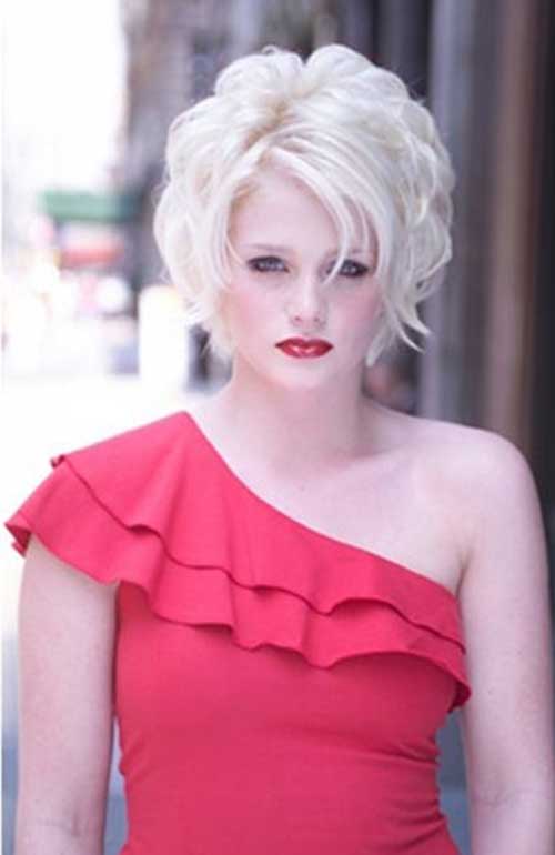 Thick Short Hair with Bleached Blonde Color
