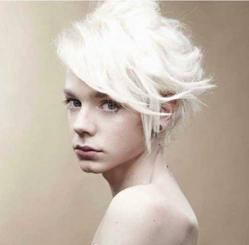 Long Pixie with Bleached Blonde Hair