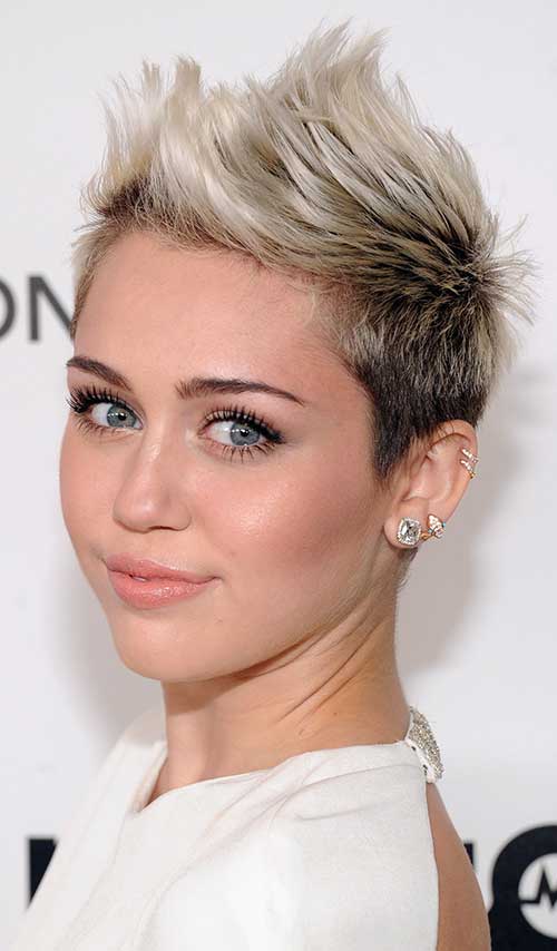 Miley Cyrus Bleached Blonde Pixie