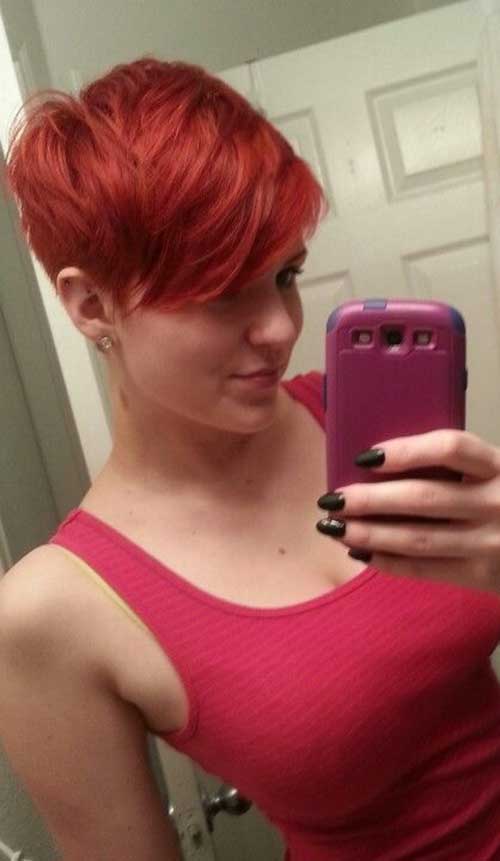 Red Cute Pixie Haircuts