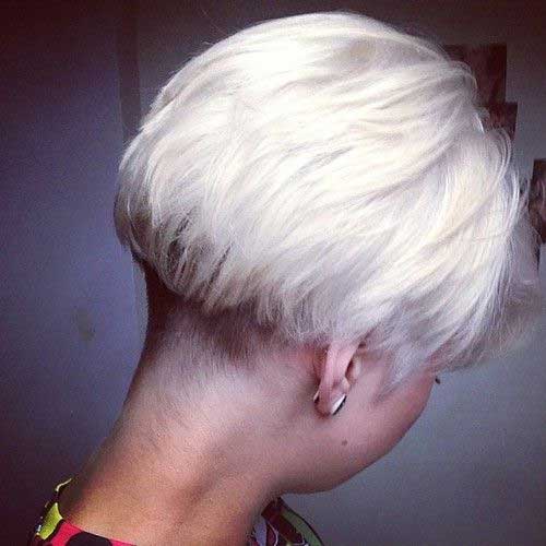 Short Bleached Blonde Hairstyles with Undercut