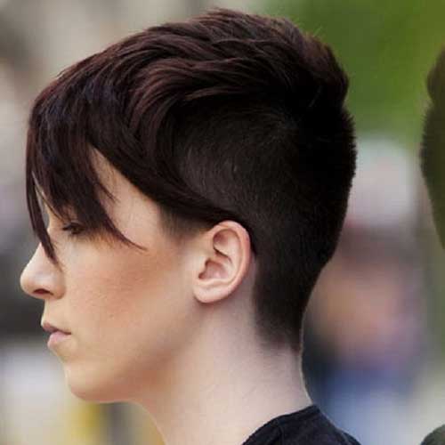 Short Hair Shaved Sides with Long Bangs