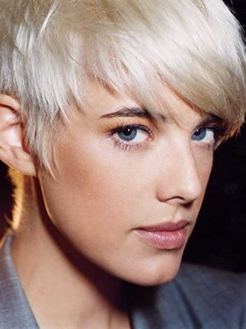 Short Pixie Bleached White Hairstyles