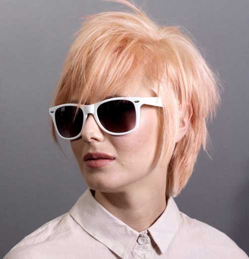 Short Strawberry Blonde Long Pixie Hairstyles