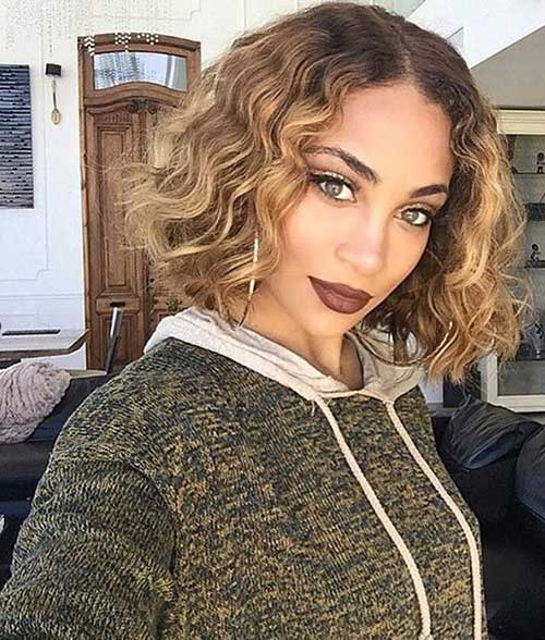 Blonde Curly Bob Hairstyles for Black Women