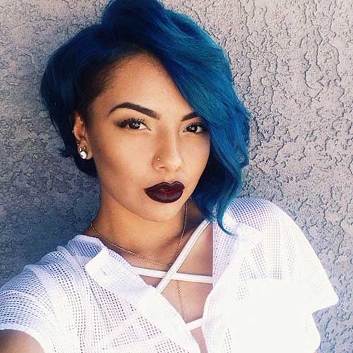Blue Bob Hairstyles Ideas for Black Women