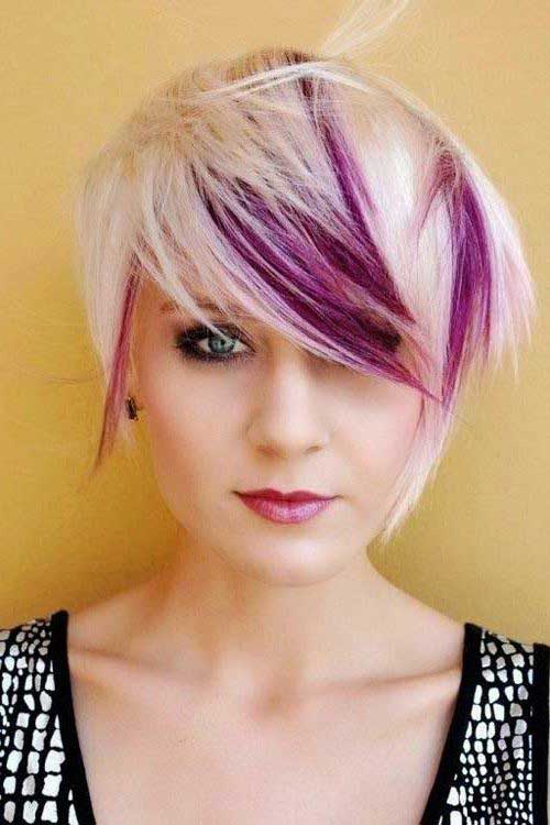 Best Funky Short Hair with Purple Lights