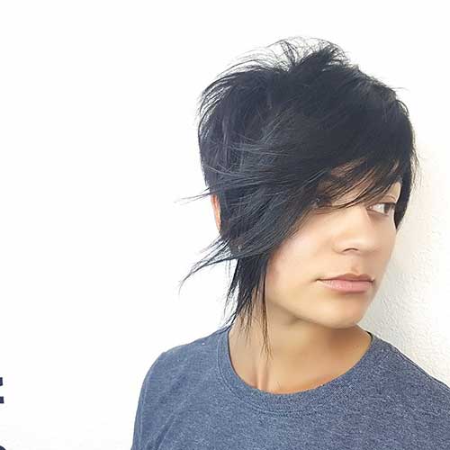 13-Short Hair with Long Bangs Short Hair with Long Bangs 2017 - 13