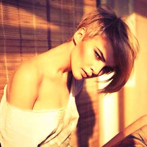 27-Short Hairstyle with Long Bangs Short Hair with Long Bangs - 27