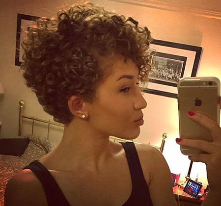 Pixie Cut, Natural, Curly, Pixie, Women
