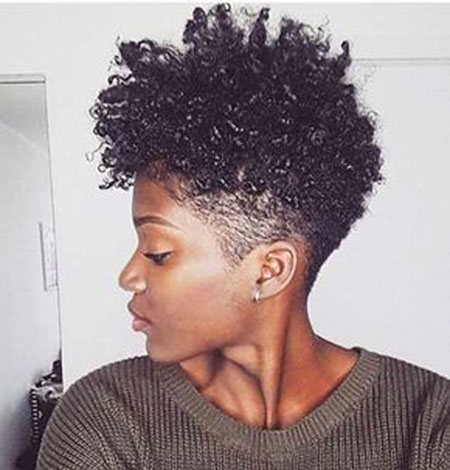 Shaved Side, Natural, Women, Black, Tapered