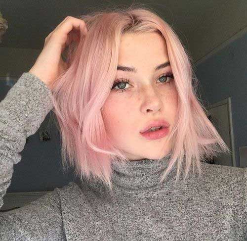 Pink Short Hairstyles Women