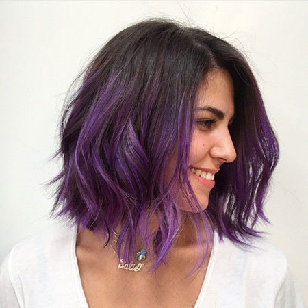 Short Purple Hair, Purple Balayage Ombre Hair