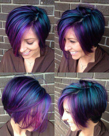 Short Hair Purple Hairtyles