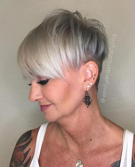 Pixie Undercut Short Gray