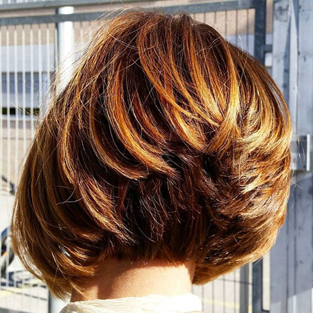 Short Haircuts for Thick Hair Bob Stacked Layered Thick
