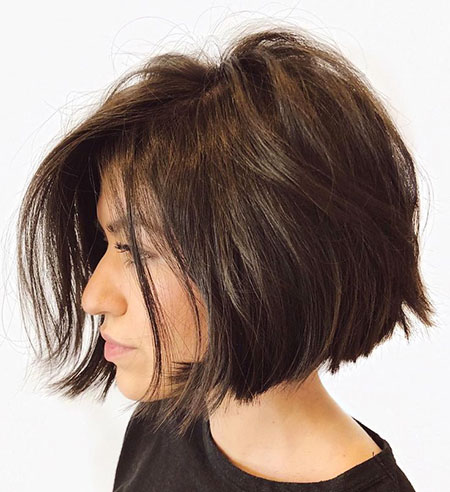 Layered Bob Haircuts for Thick Hair Bob Brunette Brown Thick