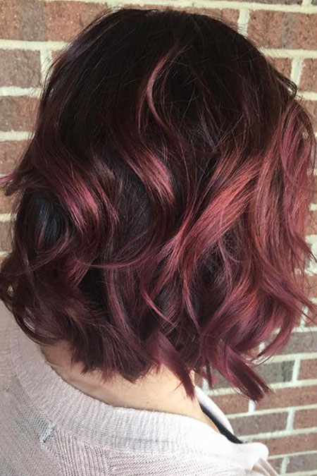 Short Haircuts for Thick Hair Hair Thick Balayage Burgundy