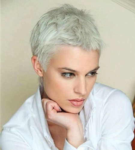 Short Pixie Gray Hair Pixie Short Gray Silver