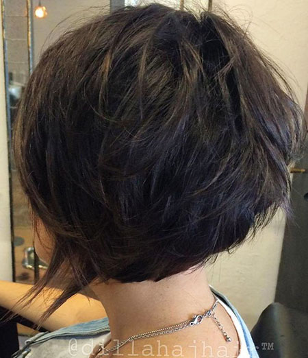 Dark Brown Bob Shag