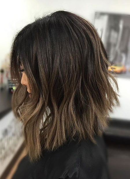 Balayage Brown Layered Length