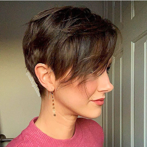 Pixie Cut With Long Bangs