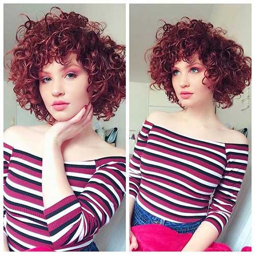 Hairstyles for Short Curly Red Hair-8