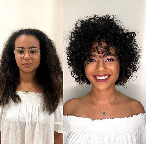 Short Haircuts For Curly Hair And Round Face